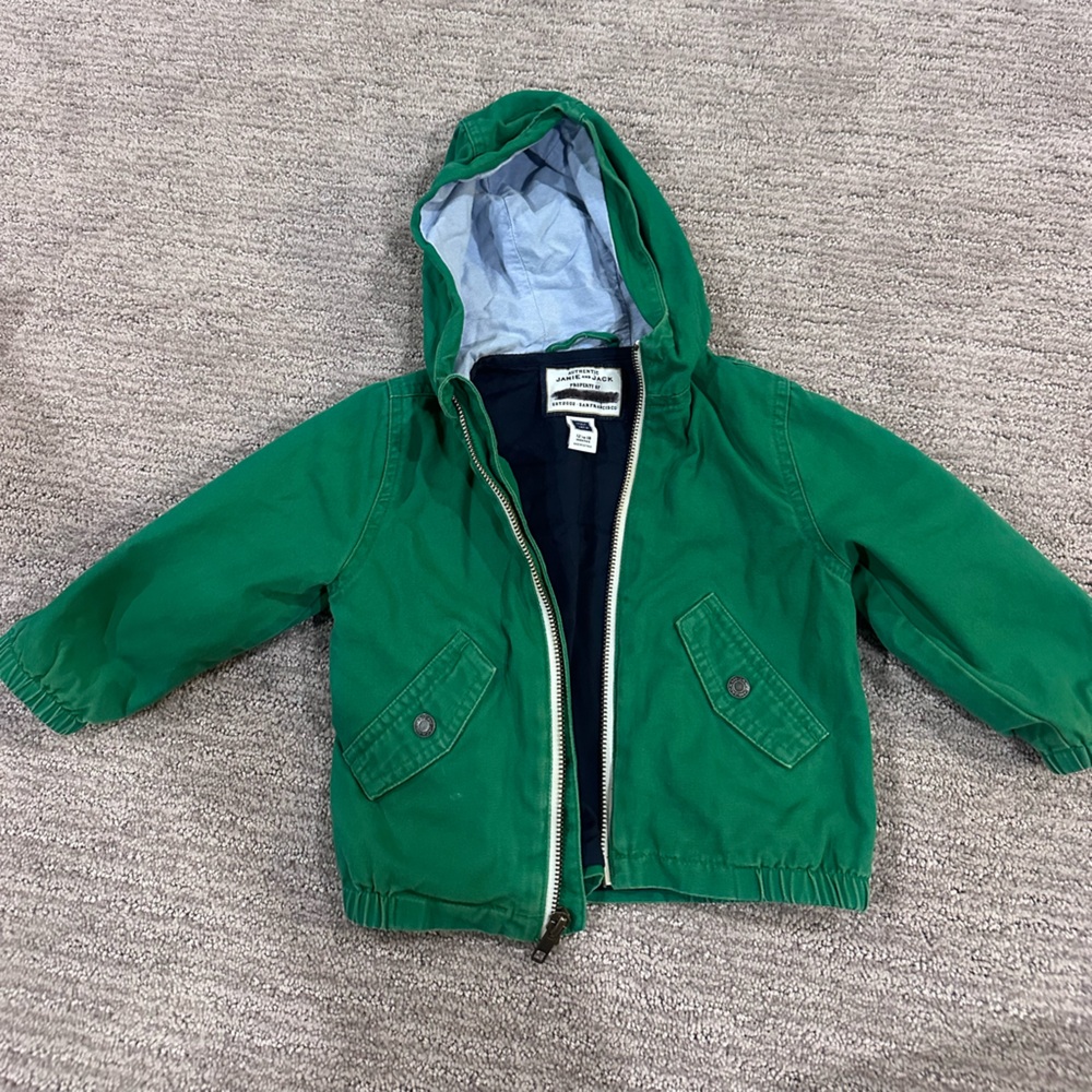 Janie and Jack Green Hooded Raincoat